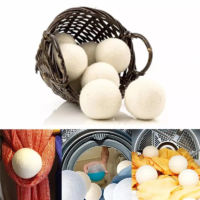 6Pcs Natural Wool Dryer Balls – Reusable Organic Fabric Softener for Laundry – Premium Eco-Friendly Alternative for Soft, Static-Free Clothes in Washing and Dryer Machines